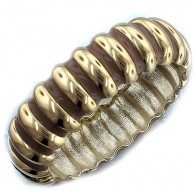 Невероятный дизайнерский браслет конго с коричневой ювелирной эмалью Brocchieri Srl. (элитная бижутерия) фото