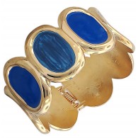 Беспримерный жесткий браслет конго с синей ювелирной эмалью, Bijou Tresor (элитная бижутерия) фото