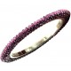 Очаровательный жесткий браслет с розовым ювелирным стеклом и хрусталем, Bijou Tresor (элитная бижутерия)