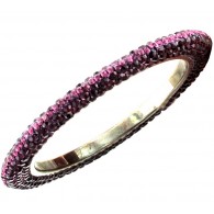 Очаровательный жесткий браслет с розовым ювелирным стеклом и хрусталем, Bijou Tresor (элитная бижутерия) фото