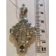 Удивительный крест-мощевик с фианитами из серебра 925 пробы