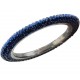 Притягательный жесткий браслет с синим ювелирным стеклом и хрусталем, Bijou Tresor (элитная бижутерия)