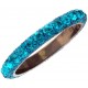 Очаровательный жесткий браслет с голубым ювелирным стеклом и хрусталем, Bijou Tresor (элитная бижутерия)