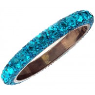Очаровательный жесткий браслет с голубым ювелирным стеклом и хрусталем, Bijou Tresor (элитная бижутерия) фото