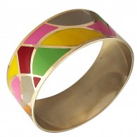 Переливающийся браслет конго с разноцветной ювелирной эмалью Be You to Full (элитная бижутерия) фото