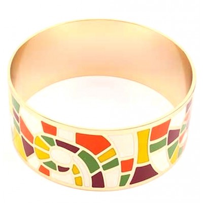 Мозаичный браслет конго с разноцветной ювелирной эмалью Be You to Full (элитная бижутерия) фото