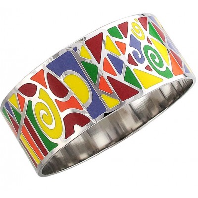 Очаровательный жесткий браслет с разноцветной ювелирной эмалью Be You to Full (элитная бижутерия) фото