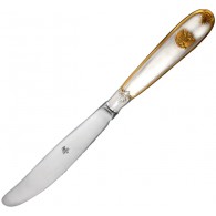 Степенный столовый нож "Единство" с двуглавым орлом из серебра 925 пробы с позолотой фото