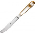 Степенный столовый нож "Единство" с двуглавым орлом из серебра 925 пробы с позолотой