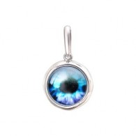 Сверхъестественный кулон "Глаз всевидящий" от Amulet silver с голубым ювелирным стеклом из серебра 925 пробы фото