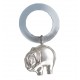 Чудесная погремушка "Слон" из серебра 925 пробы на акриловом кольце, в подарочном футляре
