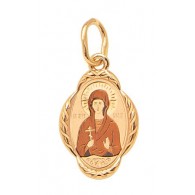 Святая мученица София (Софья).  Нательная иконка из серебра 925 пробы с красной позолотой фото