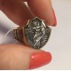 Статусный мужской перстень "Спаси и Сохрани" с изображением Ангела Хранителя из серебра 925 пробы с золотым покрытием