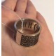 Церковное охранное кольцо с изображением Голгофского (Схимнического) Креста с молитвой "Отче наш" из серебра 925 пробы