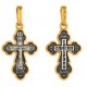 Серебряный крест на цепочку, серебро 925 пробы с желтой позолотой
