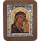 Казанская Богородица. Православная икона из серебра 925 пробы на деревянной основе, шелкография