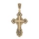 Православный крест с ювелирной эмалью из серебра 925 пробы с красной позолотой