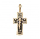 Православный нательный крест с ювелирной эмалью и золотым покрытием из серебра 925 пробы