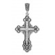 Православный крест с ювелирной эмалью из серебра 925 пробы
