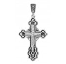 Православный крест с ювелирной эмалью из серебра 925 пробы