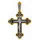 Нательный православный крест с ювелирной эмалью из золоченого серебра 925 пробы