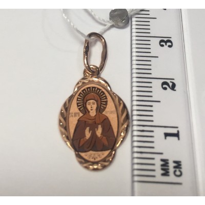 Евдокия Св. Золотая иконка-кулон, золото 585 пробы фото
