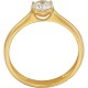 Кольцо с фианитом из желтого золота 585 пробы цвет металла желтый 1.92 гр.