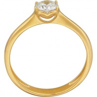 Кольцо с фианитом из желтого золота 585 пробы цвет металла желтый 1.92 гр. фото
