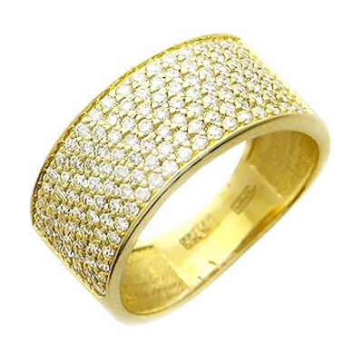 Кольцо с бриллиантом из желтого золота 750 пробы цвет металла желтый 8.19 гр. фото