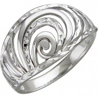Кольцо с алмазной гранью из серебра 925 пробы фото