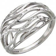 Кольцо из серебра 925 пробы цвет металла белый 3.07 гр. фото