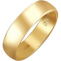 Запоминающееся обручальное кольцо из желтого золота 585 пробы, ширина 5 мм фото