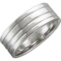 Солидное обручальное кольцо из серебра 925 пробы, ширина 6,8 мм фото