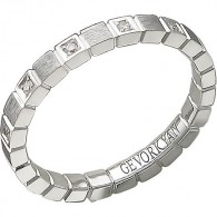 Стильное обручальное кольцо "Dolce Vita" с дорожкой бриллиантов из белого золота 585 пробы, ширина 2,1 мм фото