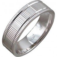 Рельефное обручальное кольцо из серебра 925 пробы фото