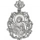 Казанская Богородица. Образок с фианитом из серебра 925 пробы