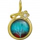 Впечатляющий кулон "Дерево" от Amulet silver с фианитом и цветным ювелирным стеклом из серебра 925 пробы