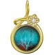 Судьбоносный кулон "Дерево" из коллекции Amulet silver с фианитом и цветным ювелирным стеклом из серебра 925 пробы