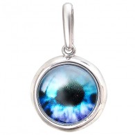 Ослепительный кулон "Око всевидящее" из коллекции	 Amulet silver с синим ювелирным стеклом из серебра 925 пробы фото