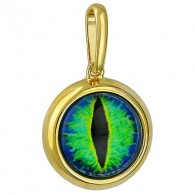 Магическая подвеска "Всевидящее око" из коллекции 	Amulet silver с зеленым ювелирным стеклом из серебра 925 пробы фото