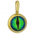 Магическая подвеска "Всевидящее око" из коллекции 	Amulet silver с зеленым ювелирным стеклом из серебра 925 пробы