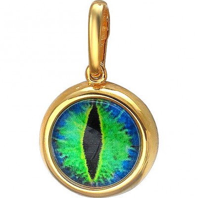 Непревзойденный кулон "Всевидящий глаз" из коллекции 	Amulet silver с зеленым ювелирным стеклом из серебра 925 пробы фото