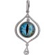 Кулон "Око вездесущее" из коллекции Amulet silver с фианитом и голубым ювелирным стеклом из серебра 925 пробы