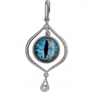 Кулон "Око вездесущее" из коллекции Amulet silver с фианитом и голубым ювелирным стеклом из серебра 925 пробы
