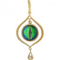 Сногсшибательный кулон "Всевидящий глаз" от Amulet silver с фианитом и зеленым ювелирным стеклом из серебра 925 пробы фото