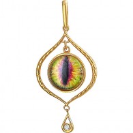 Кулон "Глаз всевидящий" из коллекции Amulet silver с фианитом и коричневым ювелирным стеклом из серебра 925 пробы фото