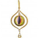 Кулон "Глаз всевидящий" из коллекции Amulet silver с фианитом и коричневым ювелирным стеклом из серебра 925 пробы