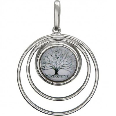 "Древо жизни". Знаковая подвеска из коллекции Amulet silver с ювелирным стеклом из серебра 925 пробы фото