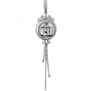 Очаровательный кулон "Птичка в клетке" с подвесками-цепочками от Amulet silver с ювелирным стеклом из серебра 925 пробы