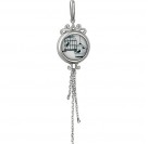 Запоминающийся кулон "Птичка в клетке" с цепочками из коллекции Amulet silver с ювелирным стеклом из серебра 925 пробы